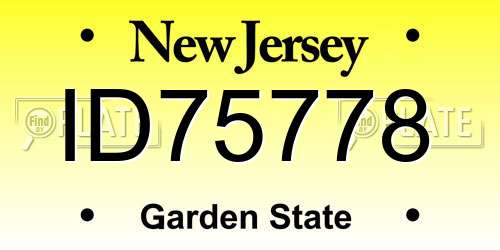 ID75778 New Jersey License Plate