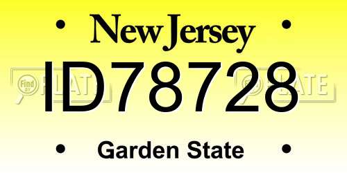ID78728 New Jersey License Plate