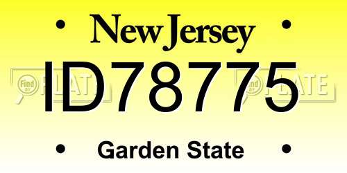 ID78775 New Jersey License Plate