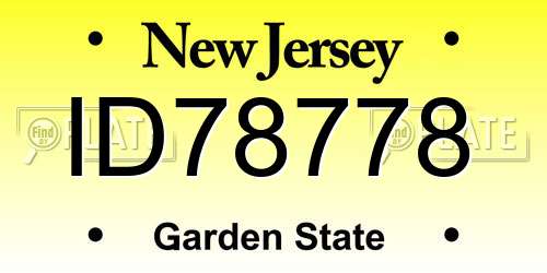 ID78778 New Jersey License Plate