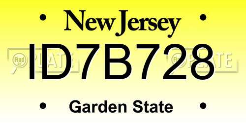 ID7B728 New Jersey License Plate