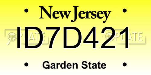 ID7D421 New Jersey License Plate