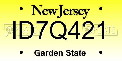 ID7Q421 New Jersey License Plate