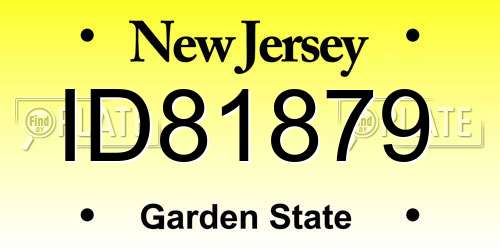 ID81879 New Jersey License Plate