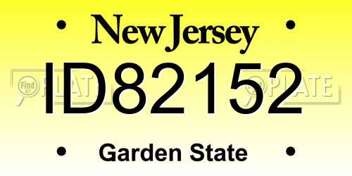 ID82152 New Jersey License Plate