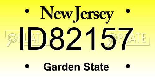 ID82157 New Jersey License Plate