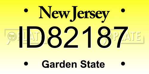 ID82187 New Jersey License Plate