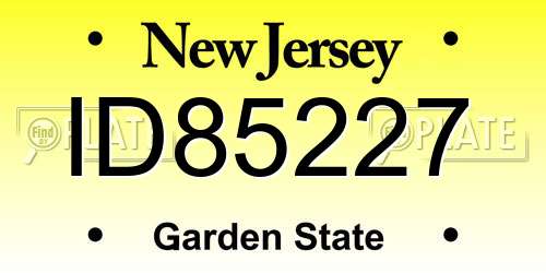 ID85227 New Jersey License Plate