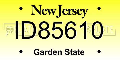 ID85610 New Jersey License Plate