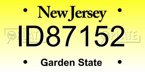 ID87152 New Jersey License Plate