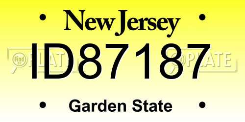 ID87187 New Jersey License Plate