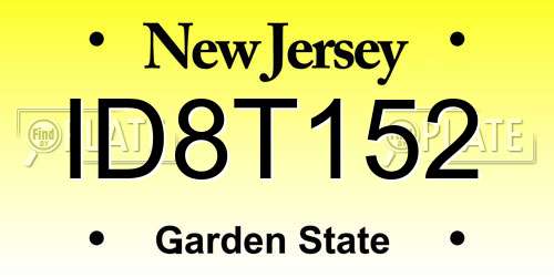 ID8T152 New Jersey License Plate