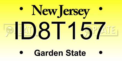 ID8T157 New Jersey License Plate