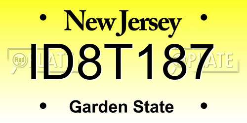 ID8T187 New Jersey License Plate