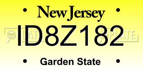 ID8Z182 New Jersey License Plate
