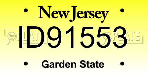 ID91553 New Jersey License Plate