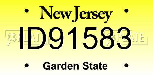 ID91583 New Jersey License Plate