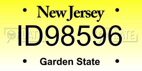 ID98596 New Jersey License Plate