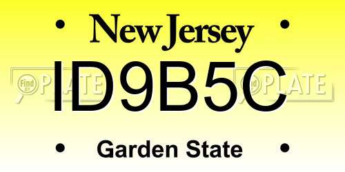 ID9B5C New Jersey License Plate