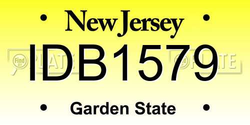 IDB1579 New Jersey License Plate
