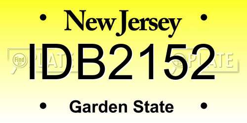 IDB2152 New Jersey License Plate