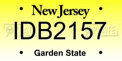 IDB2157 New Jersey License Plate