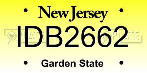 IDB2662 New Jersey License Plate