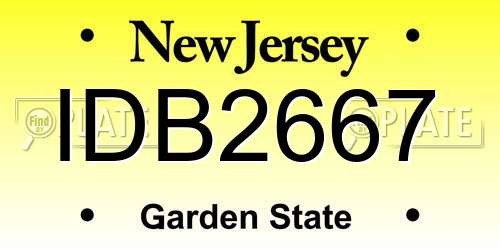 IDB2667 New Jersey License Plate