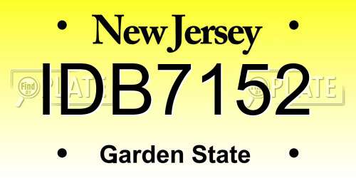 IDB7152 New Jersey License Plate