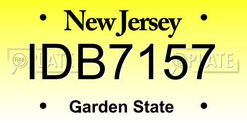 IDB7157 New Jersey License Plate