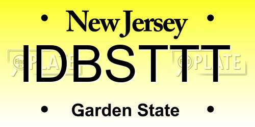 IDBSTTT New Jersey License Plate
