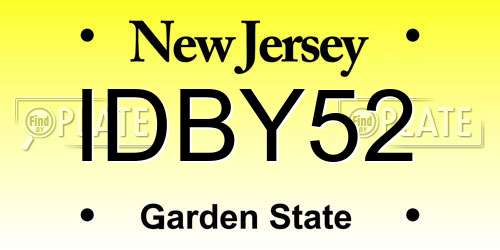 IDBY52 New Jersey License Plate