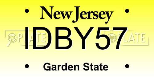 IDBY57 New Jersey License Plate