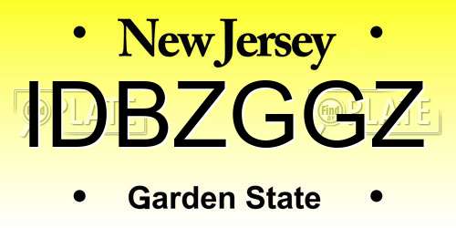 IDBZGGZ New Jersey License Plate