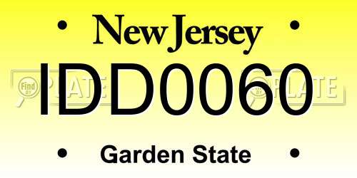 IDD0060 New Jersey License Plate