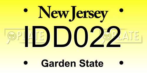 IDD022 New Jersey License Plate