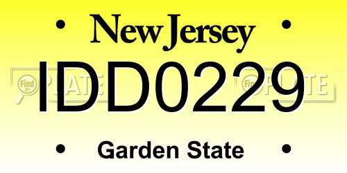 IDD0229 New Jersey License Plate