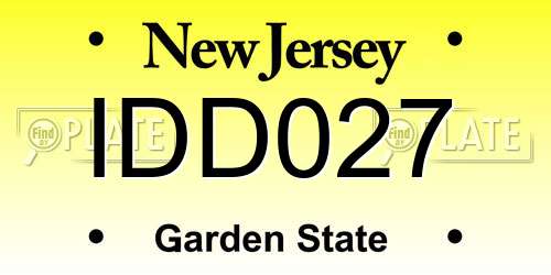 IDD027 New Jersey License Plate