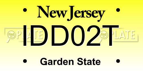 IDD02T New Jersey License Plate