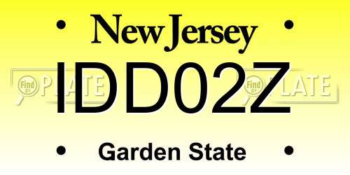 IDD02Z New Jersey License Plate