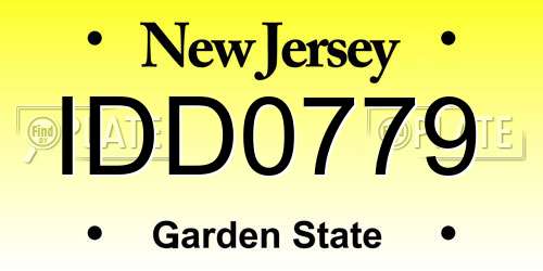 IDD0779 New Jersey License Plate