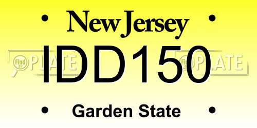 IDD150 New Jersey License Plate