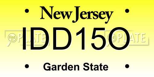 IDD15O New Jersey License Plate