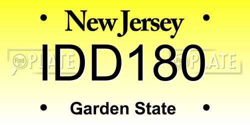 IDD180 New Jersey License Plate