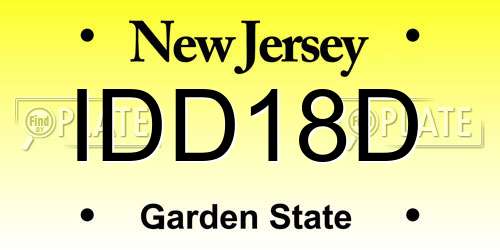IDD18D New Jersey License Plate