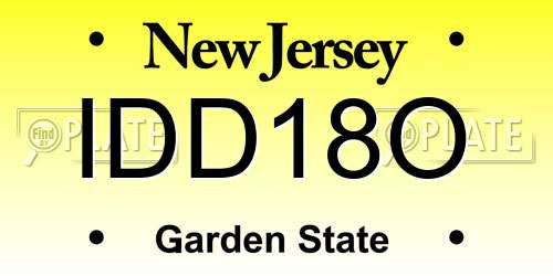 IDD18O New Jersey License Plate