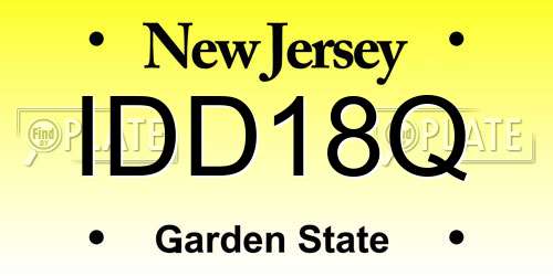 IDD18Q New Jersey License Plate
