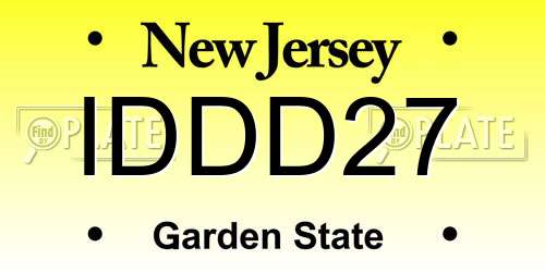IDDD27 New Jersey License Plate
