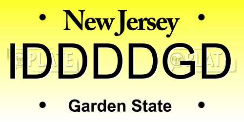 IDDDDGD New Jersey License Plate