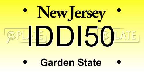 IDDI50 New Jersey License Plate